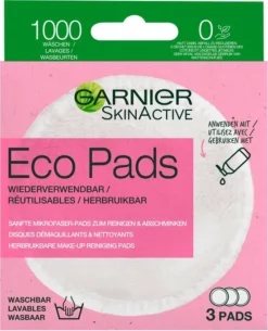 Hete verkoop 🤩 Garnier SkinActive Eco Pads - Herbruikbare Wattenschijfjes - 3 Stuks - Duurzame Gezichtsreiniging 🎁