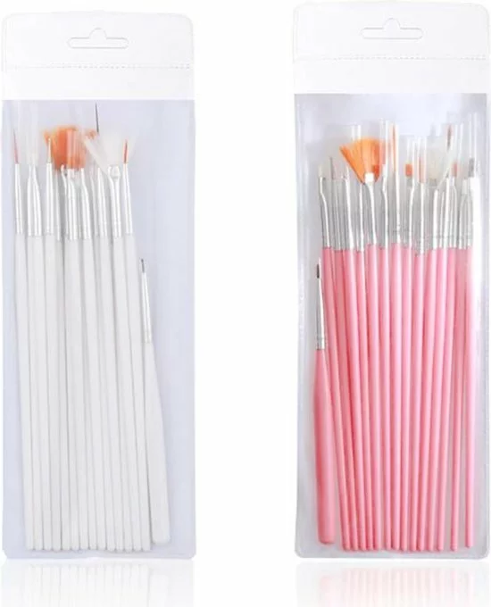 Promo ✔️ Merkloos Nail Art Penselen Set 15 Delig Wit - Gel / Acryl Penselen Nail Brush ✔️ 4 Promo ✔️ Merkloos Nail Art Penselen Set 15 Delig Wit - Gel / Acryl Penselen Nail Brush ✔️ - Afbeelding 2