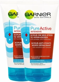 Gloednieuw 😍 Garnier Skinactive Face PureActive Intensive Scrub Tegen Mee-Eters En Puistjes- 150ml X 2 - Scrub 👏 -Beauty Winkel 550x767