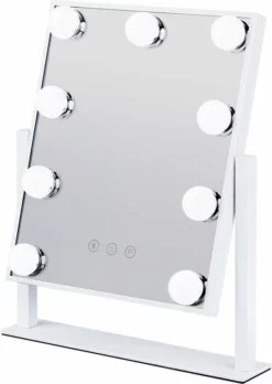 Beste Pirce 🎁 Bright Beauty Vanity Make Up Spiegel Met Verlichting - Wit - Dimbaar Met Drie Lichtstanden ❤️